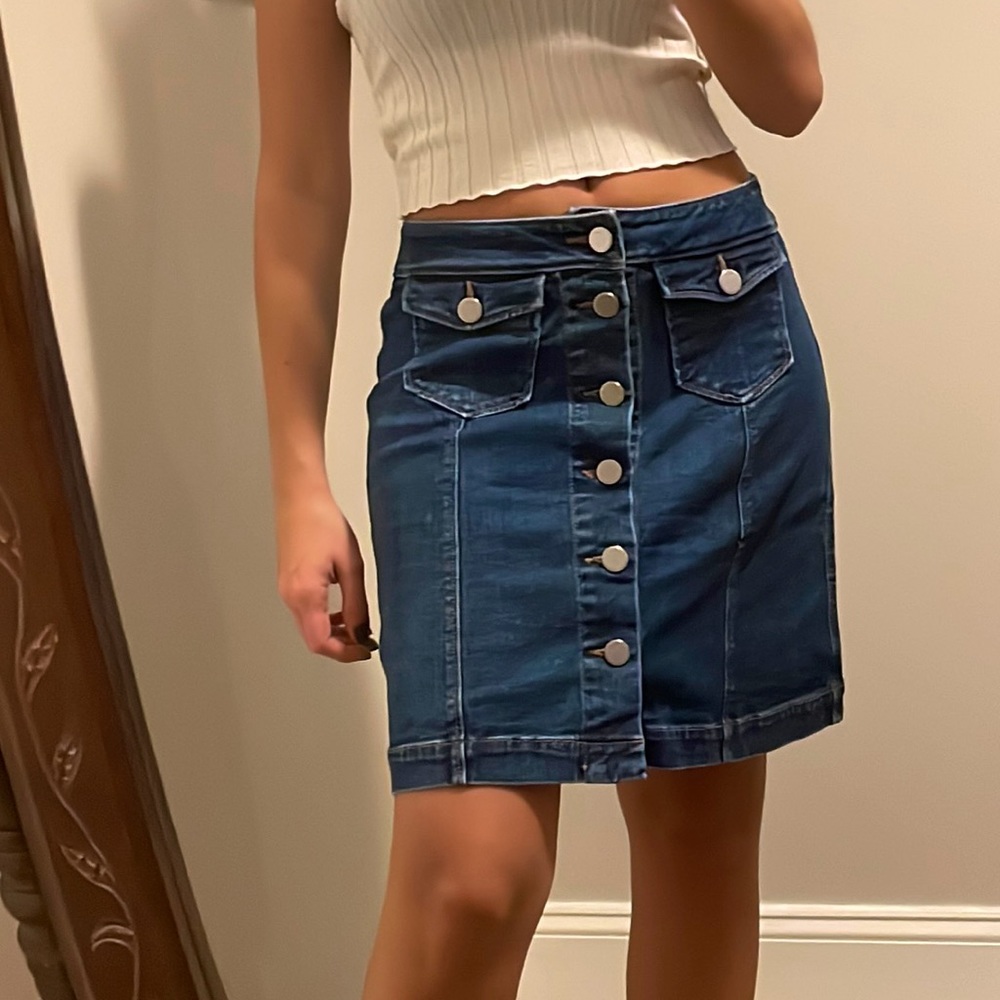 Loft mini jean skirt